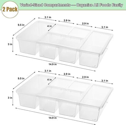 Taiuloo 2 Pack Divided Veggie Tray - Image 2