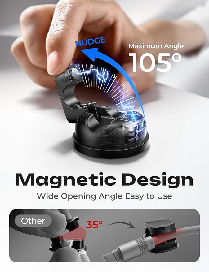 6-Pack Rotatable Cord Holder for Nightstand, LISEN 360°Rotating Magnetic Clips - Image 9