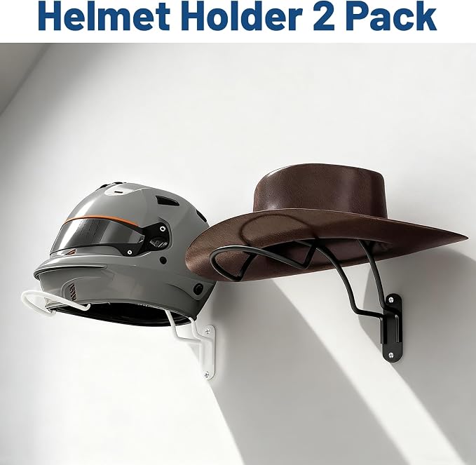 2 Pcs Helmet Rack Hanger Wall Mount Display, Helmet Holder Hooks Wall Mount - Image 7