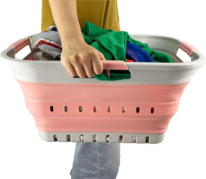 SAMMART Collapsible Plastic Rectangular Laundry Basket - Image 5