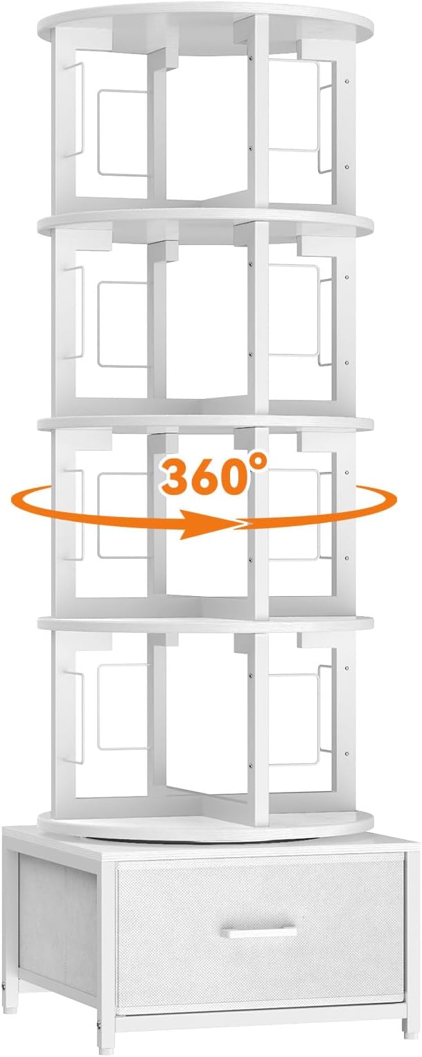 Housolution 5 Tier Rotating Bookshelf Tower - Image 8