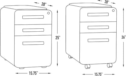 Laura Davidson Furniture STOCKPILE Curve Seated 3-Drawer Mobile File Cabinet - Image 3
