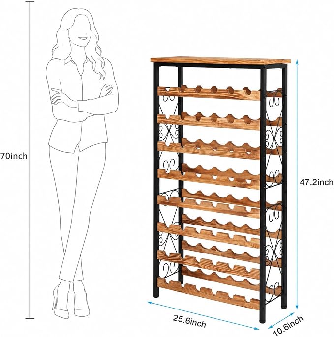 Sonyabecca 48 Bottle Wine Rack Freestanding Floor - Image 8