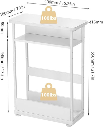 Narrow Side Table, 3-Tier Slim End Table - Image 3