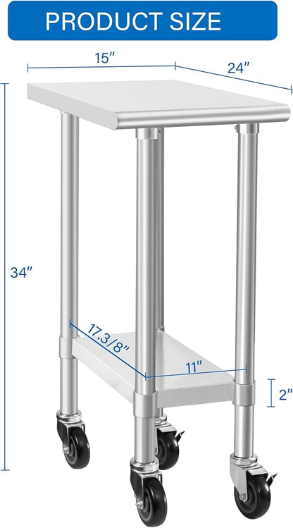 HARDURA Stainless Steel Commercial Table Prep & Work Table - Image 3
