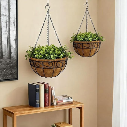 10 Inch Hanging Baskets for Plants Outdoor, 2 Pack Metal Wire Hanging Planters - Image 4