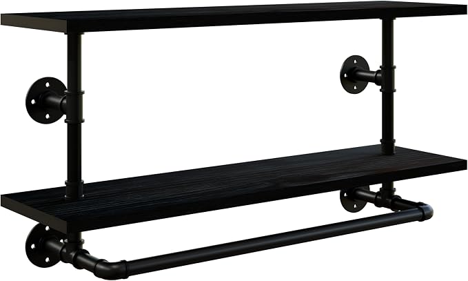 Clothes Rack 36in, 2-Tier Wall Mounted Garment Rack - Image 9