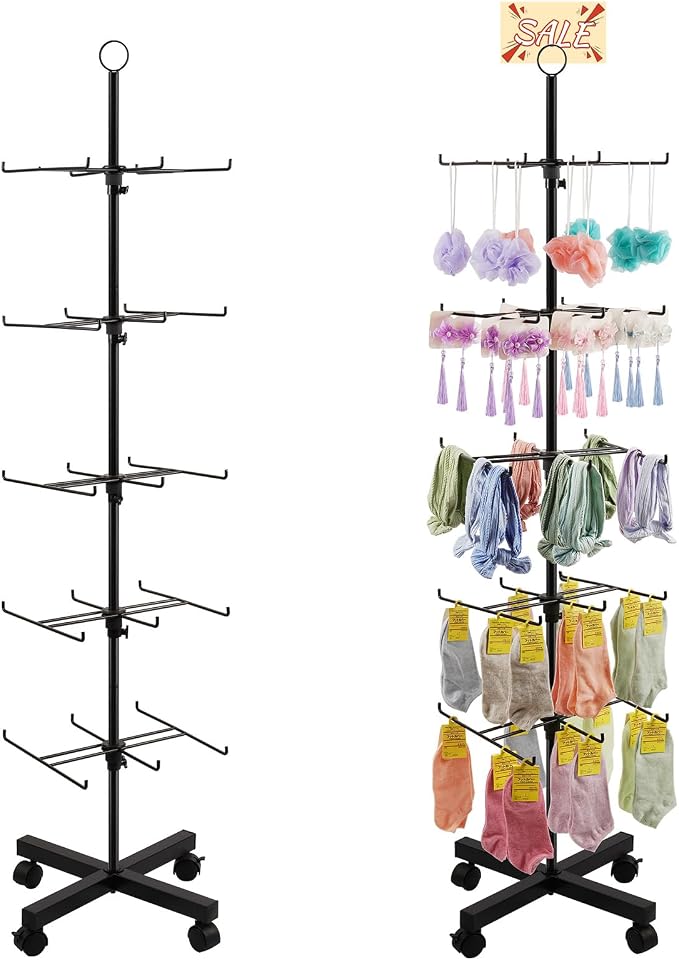 Retail Display Stand Rotating Display Rack 5 Tier Spinning Display Stand by Flenpptly