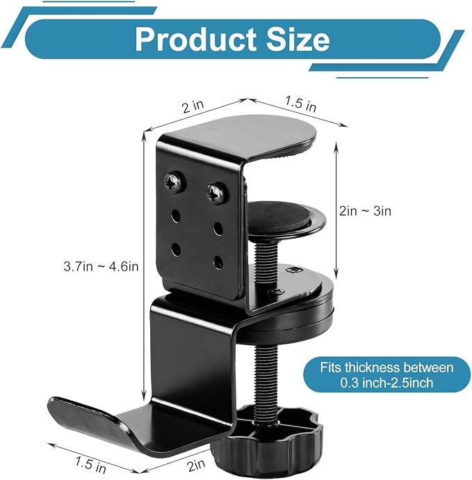 MYITYARD Clamp Mug Hooks Under Desk, Clip On Hook Cup Holder, Desktop Hanging - Image 2