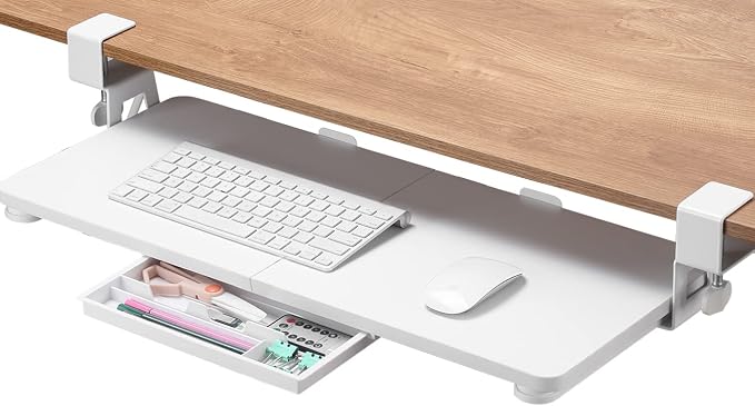 ETHU Keyboard Tray Under Desk, 26.77" X 11.81" Large Size Keyboard Tray by ETHU
