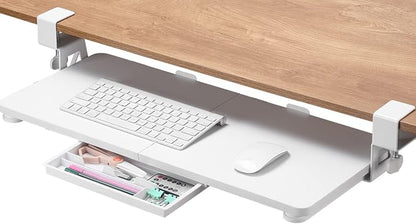 ETHU Keyboard Tray Under Desk, 26.77" X 11.81" Large Size Keyboard Tray by ETHU