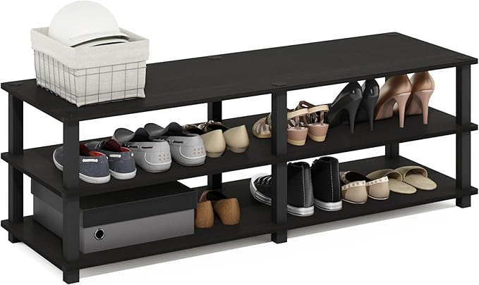 Furinno TURN-S-TUBE Shoe Rack, 3-Tier Wide Shoe Organizer, Open Shelf by Furinno-FitsYourSpaceFitsYourBudget