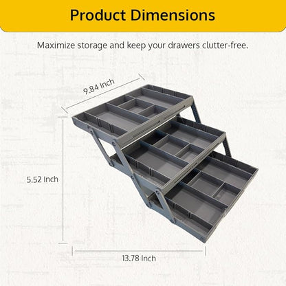 3 Tier Drawer Organizer, Expandable Organizer - Image 2