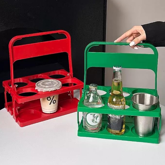 Foldable Beer Carrier 2/4/6 Pack, Heavy-Duty Plastic Drink Caddy, Portable - Image 9