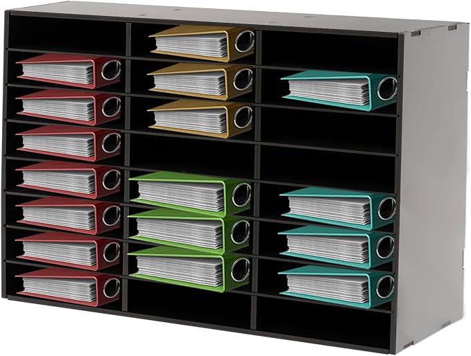 24 Compartments Literature Organizer, Desktop File Sorter Mail Center Paper - Image 7