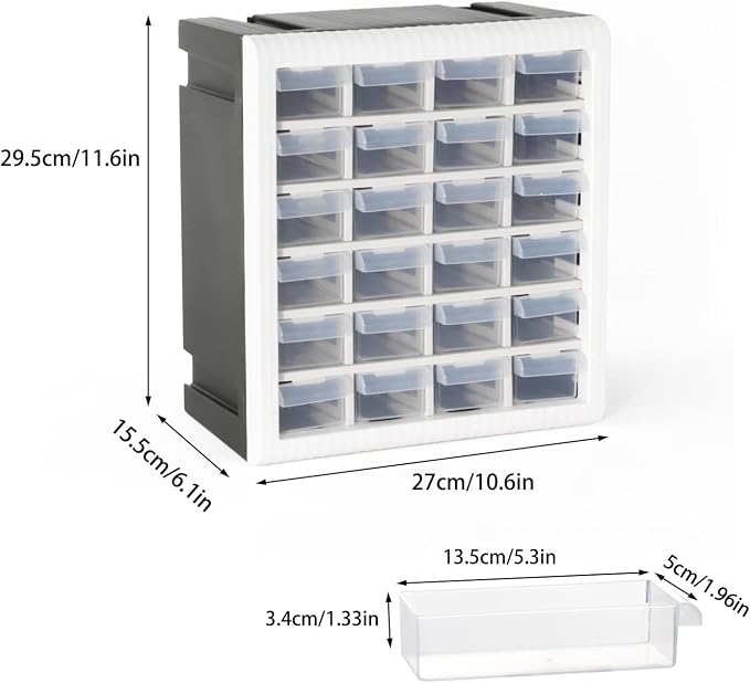 Gonice Craft Cabinet Organizer, 24 Drawer Plastic Parts Cabinet, Tool Storage - Image 3