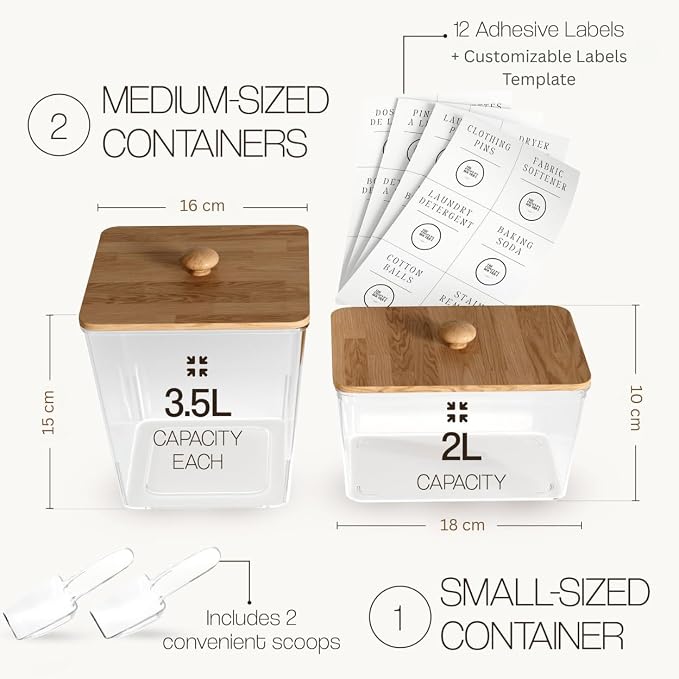 3 Pack Acrylic Laundry Room Organization Containers - Image 4