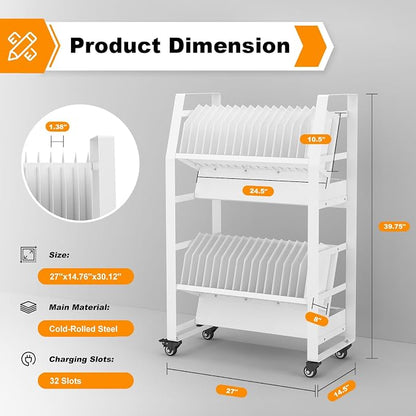 32 Device Mobile Charging Cart Universal Open Charging Station - Image 2