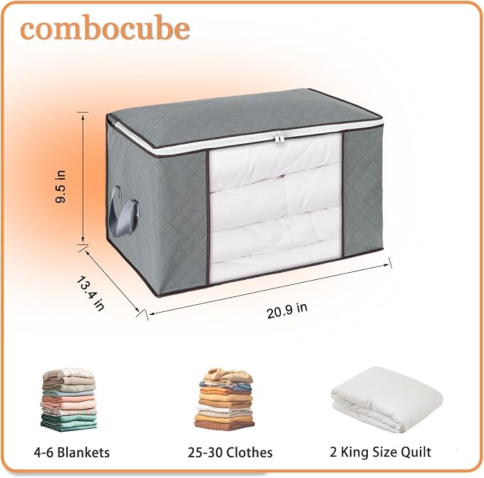 combocube 6 Pack Closet Organizers and Storage Containers, Clothes Storage Bins - Image 2