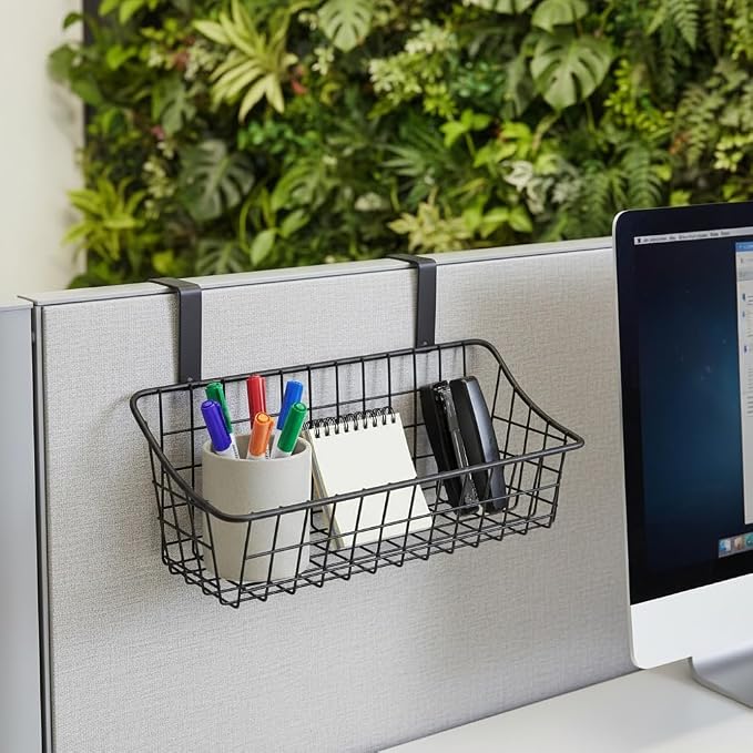 Basket with hook Grid Storage Basket, Hang it behind a door or on a railing - Image 3