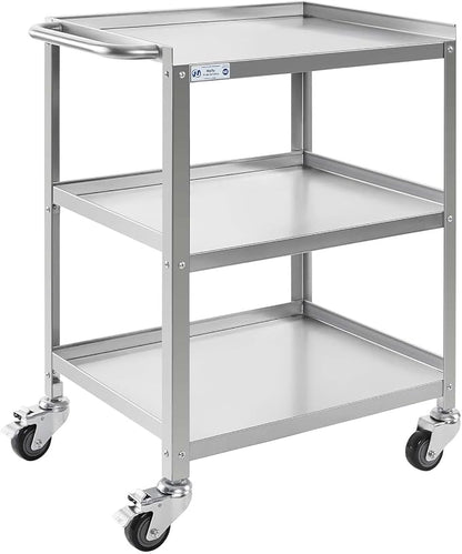 Hally Stainless Steel Utility Cart 3 Tier NSF Commercial Heavy Duty Metal by HallySinksTablesH