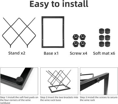 MCSAPIL Small Wine Racks Countertop, Metal Wine Bottle Holder Modern Black - Image 4