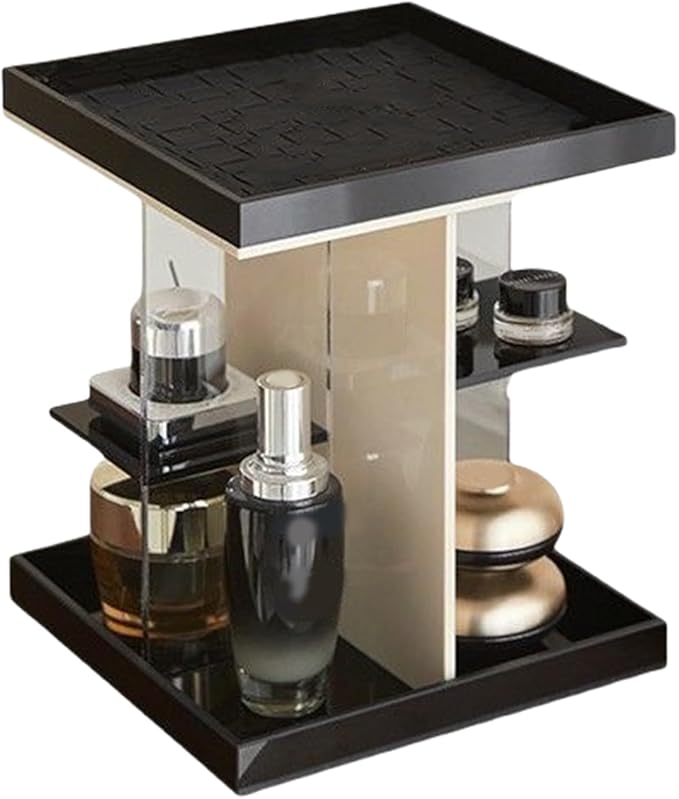 Rotating Makeup Organizer, 360 Degree Acrylic Cosmetic Storage Carousel - Image 4