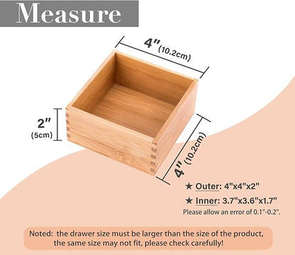 Bamboo Organizer Storage Boxes for Tabletop Bathroom Dresser Organizer Small - Image 2