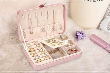 LANDICI Small Jewelry Box for Women Girls, PU Leather Travel Jewelry Case - Image 7