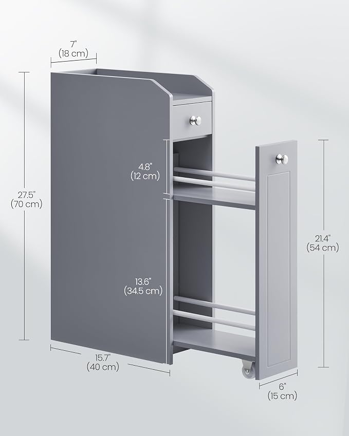 VASAGLE Slim Storage Cabinet, Narrow Storage Organizer - Image 3