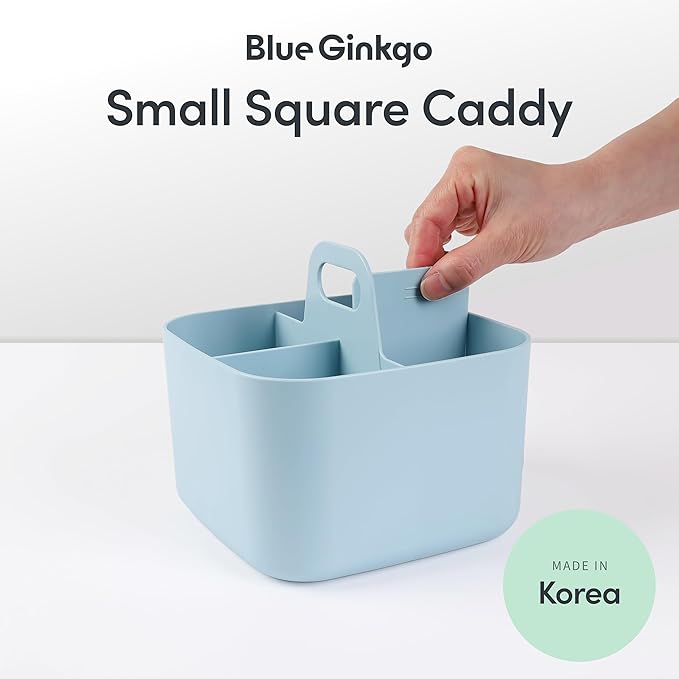BLUE GINKGO Small Stackable Organizer Caddy – Korean-Made Portable Tote - Image 2