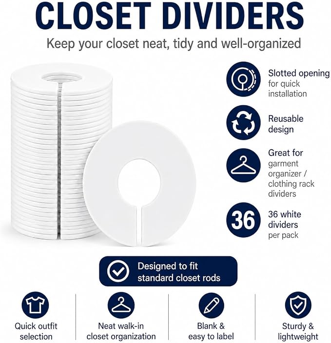 36 Pack White Acrylic Shelf Dividers - Image 5