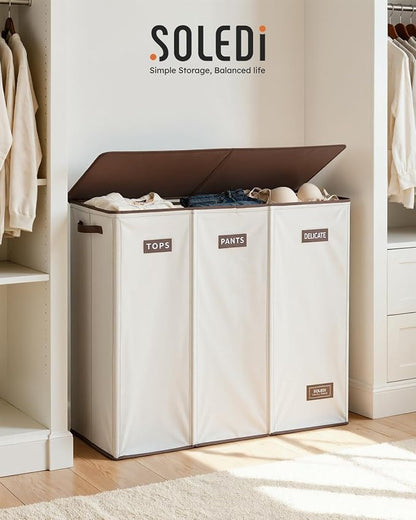 SOLEDI 200L 3-Section Laundry Hamper - Image 5