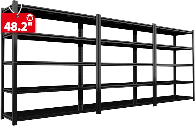 3000LBS Garage Shelving Units and Storage, Heavy Duty Shelf Rack, 5 Tier Shelves by Avanroolux