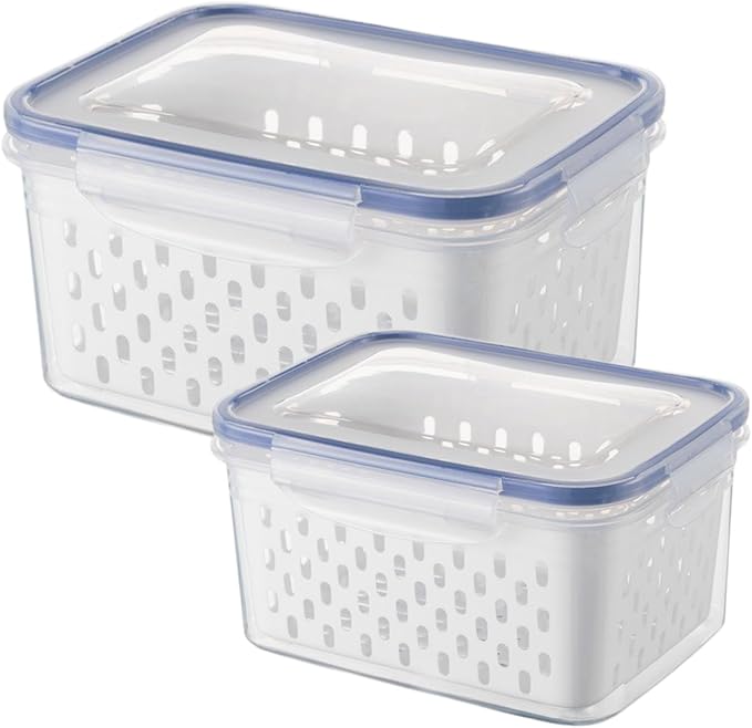 2pcs Fruit Storage Containers for Fridge, Airtight Food Saver Containers - Image 9
