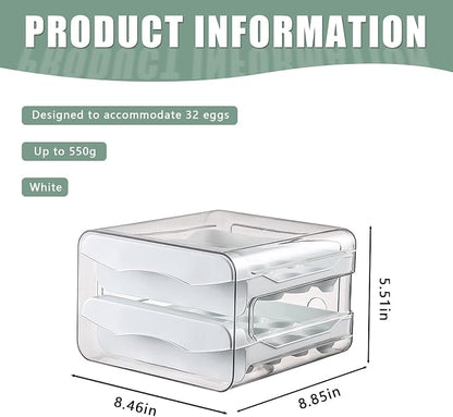 Refrigerator egg rack, egg container, egg storage box, double-layer transparent - Image 2