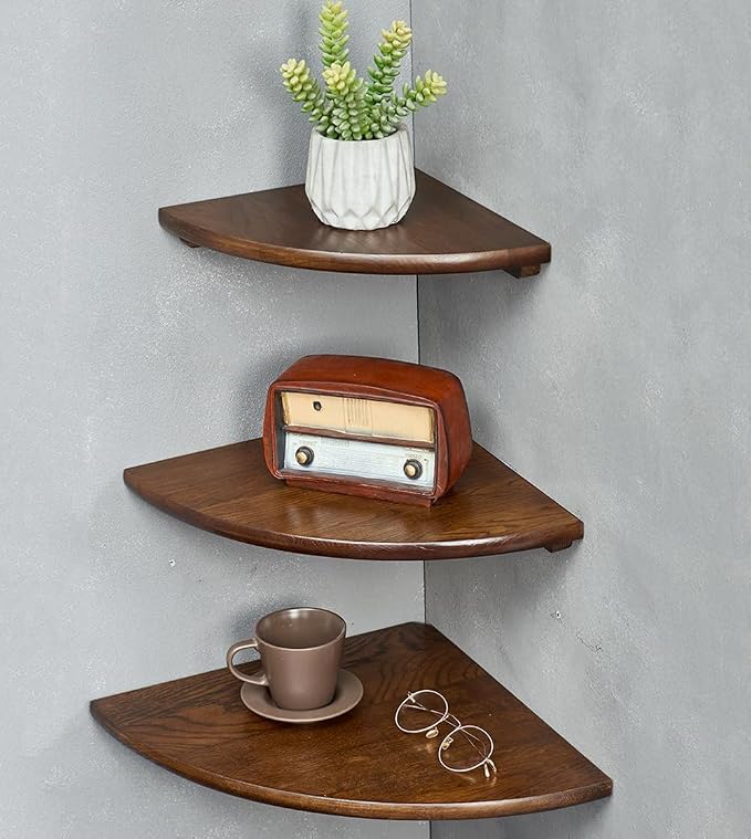 Corner Shelves, Floating Corner Shelf, Round End by Coamily