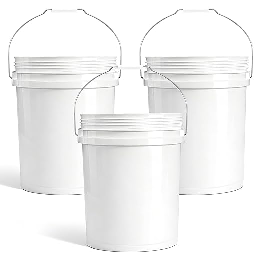 DEMORA 5 Gallon Heavy Duty Plastic Bucket, Food Grade Pail Without Lid by DEMORA