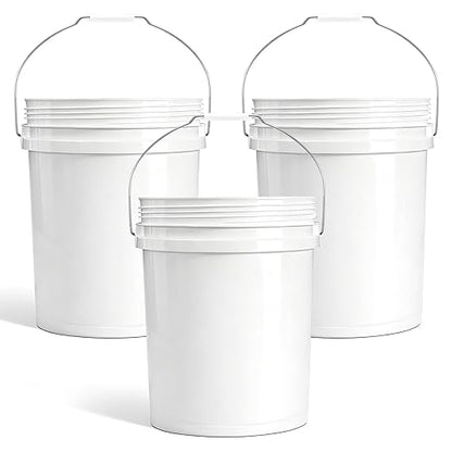 DEMORA 5 Gallon Heavy Duty Plastic Bucket, Food Grade Pail Without Lid by DEMORA