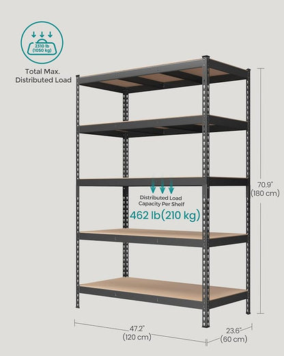 SONGMICS 5-Tier Storage Shelves, Load 2310 lb, Garage Storage, Boltless Assembly - Image 3