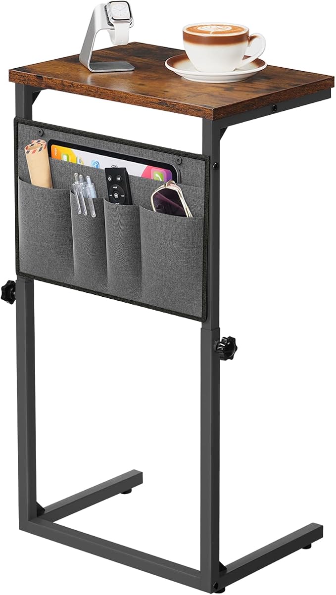 HOOBRO C Shaped End Table, 29.5’’ Adjustable Height Side Table - Image 4