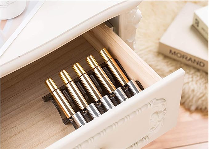 HAN SHENG 8Pcs Expandable Essential Oil Rack, Countertop Stand | Black - Image 4