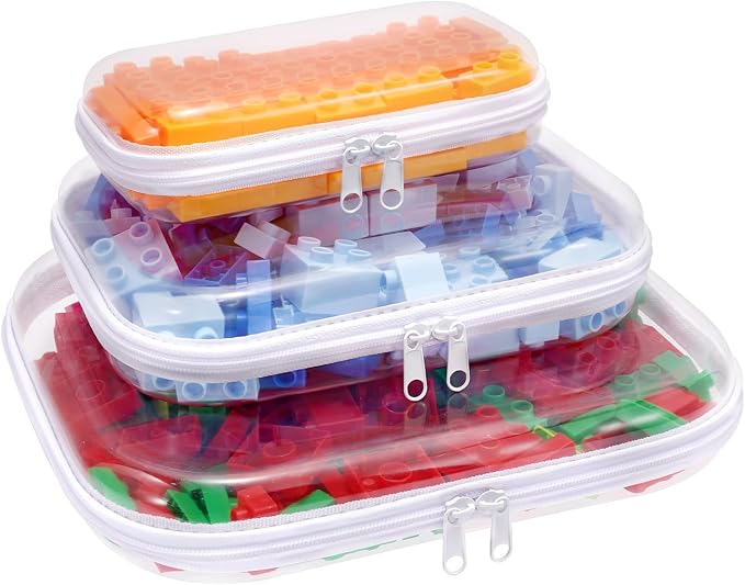 Clear Hard Plastic Zipper Case, Transparent Double Zippers Hard Pouch by Unknown