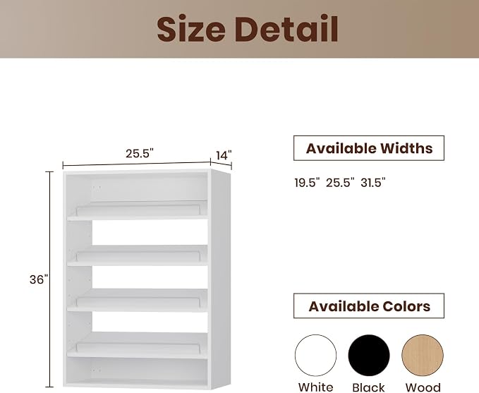 ROOMTEC 25.5" Shoe Shelf Short Tower Closet Unit, Modular Closet System - Image 2
