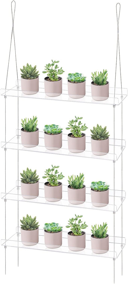 Sumerflos 4 Tier Acrylic Window Boxes Plant Shelves by Sumerflos