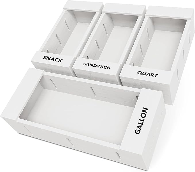 SpaceAid Bag Storage Organizer for Kitchen Drawer, Bamboo Organizer, Compatible by SpaceAid