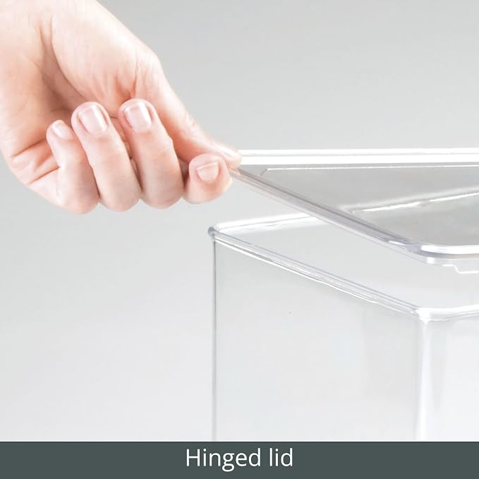 mDesign Plastic Stackable Toy Storage Bin Container Box, Hinge Lid - Image 6
