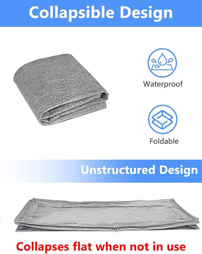Low Profile Under Bed Storage, 3-Inch High Foldable Underbed Storage Bins - Image 5