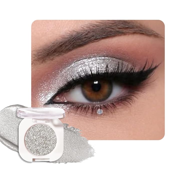 Slive Single Glitter Eyeshadow Makeup, Neutral Powde Eye Shadow by HHLTOH