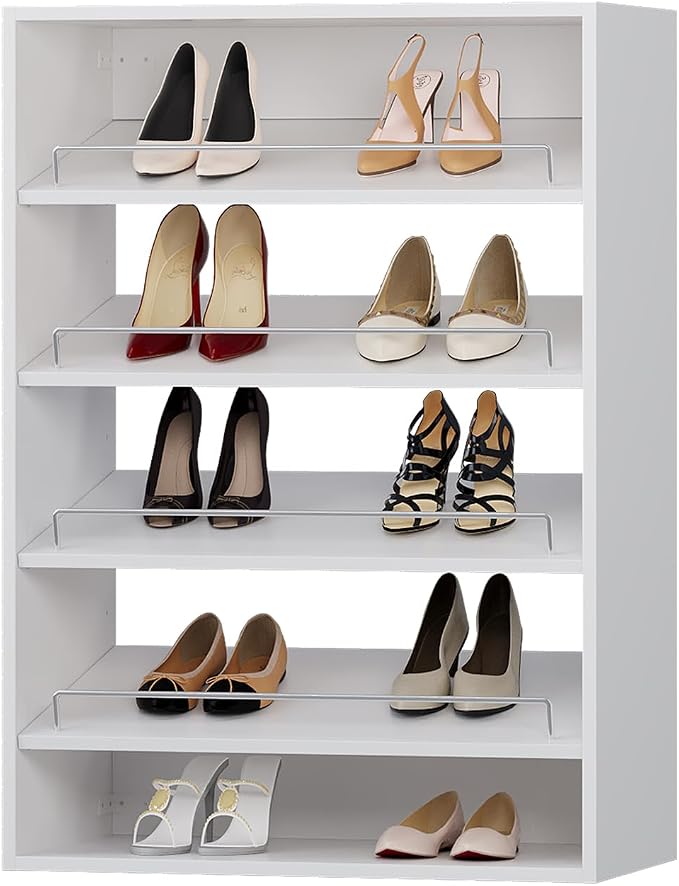 Shoe She-lf Short Tower Wood Built In Closet Organizer Unit, Premium Modular by Unknown
